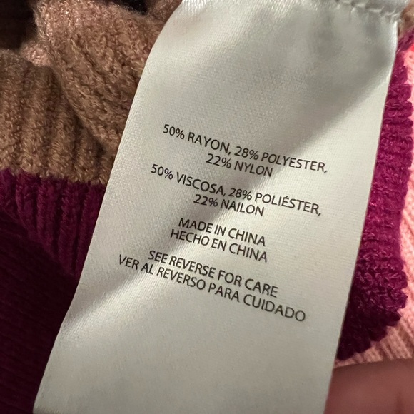 Express Colorblock Sweater - Tan, Black, and Pink XL - Picture 5 of 8